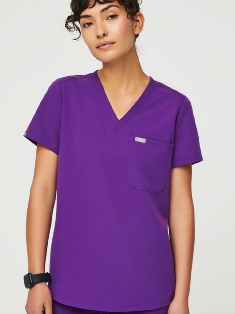 Figs Magic Purple Catarina Scrub Top Size Small